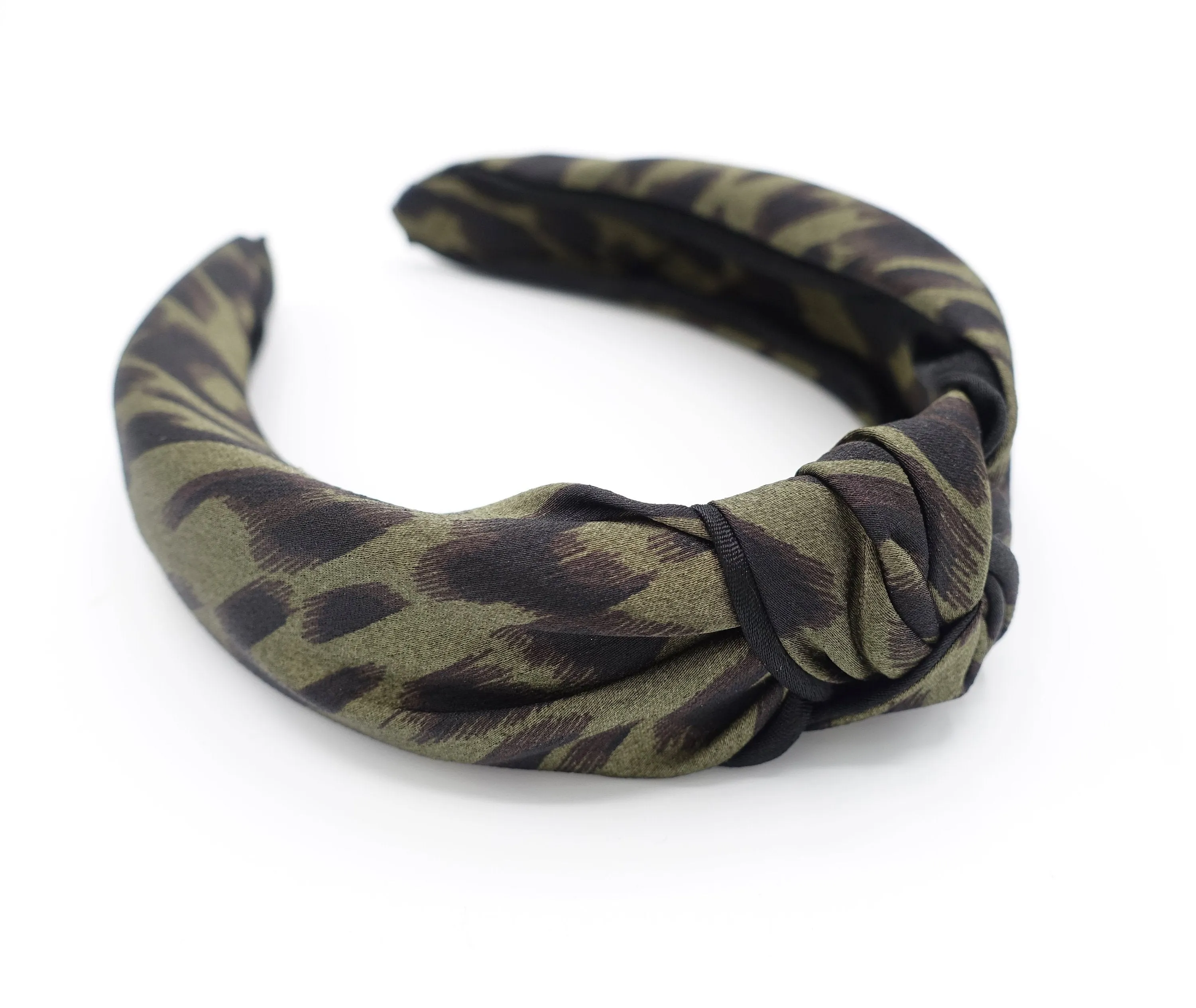 urban leopard print headband knotted hairband satin women hair accessory for women