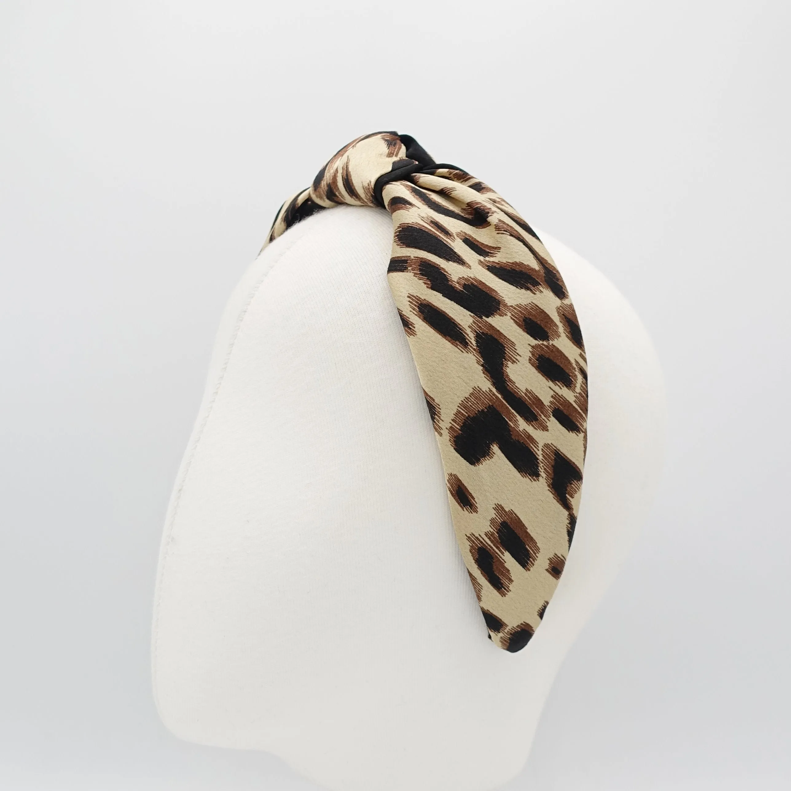 urban leopard print headband knotted hairband satin women hair accessory for women