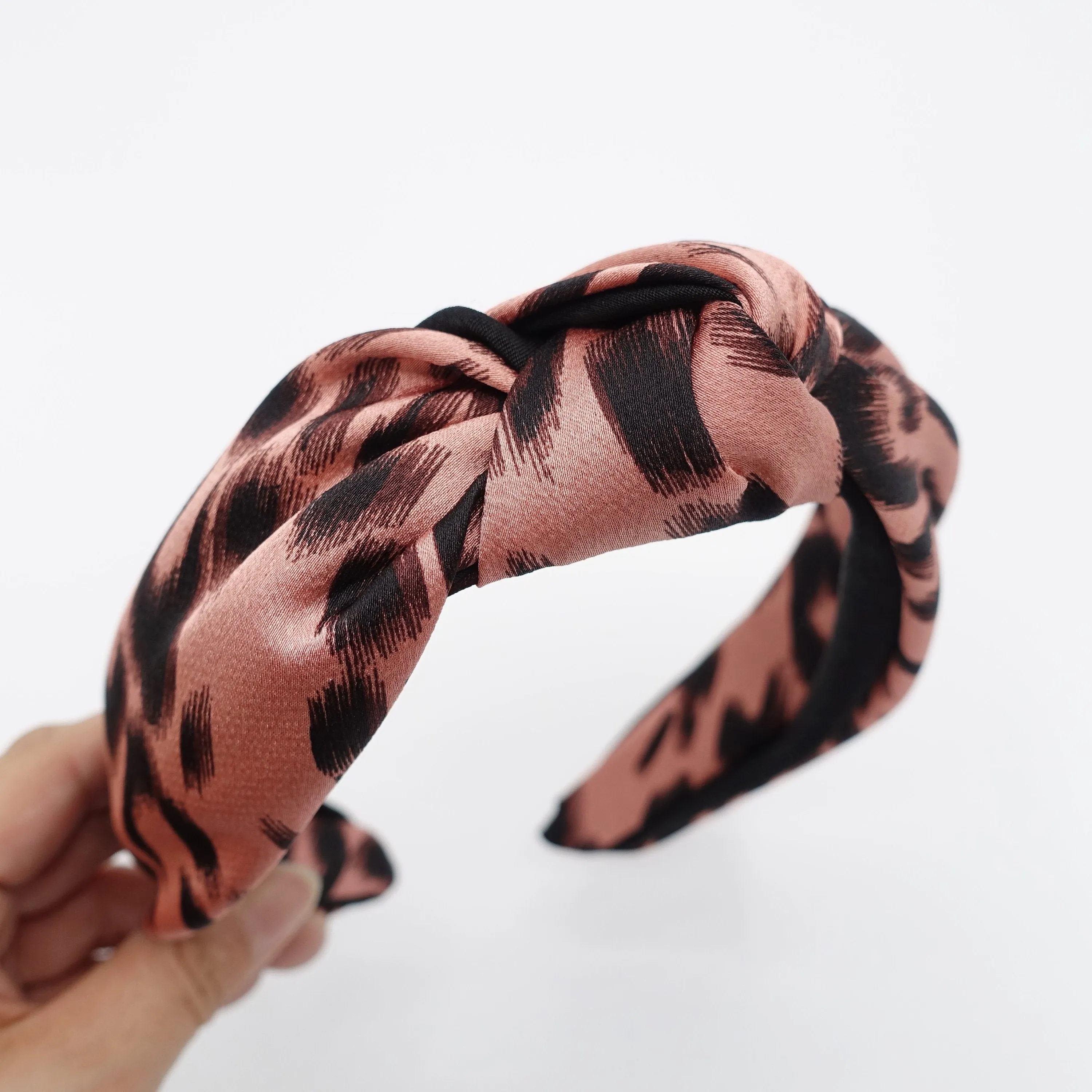 urban leopard print headband knotted hairband satin women hair accessory for women