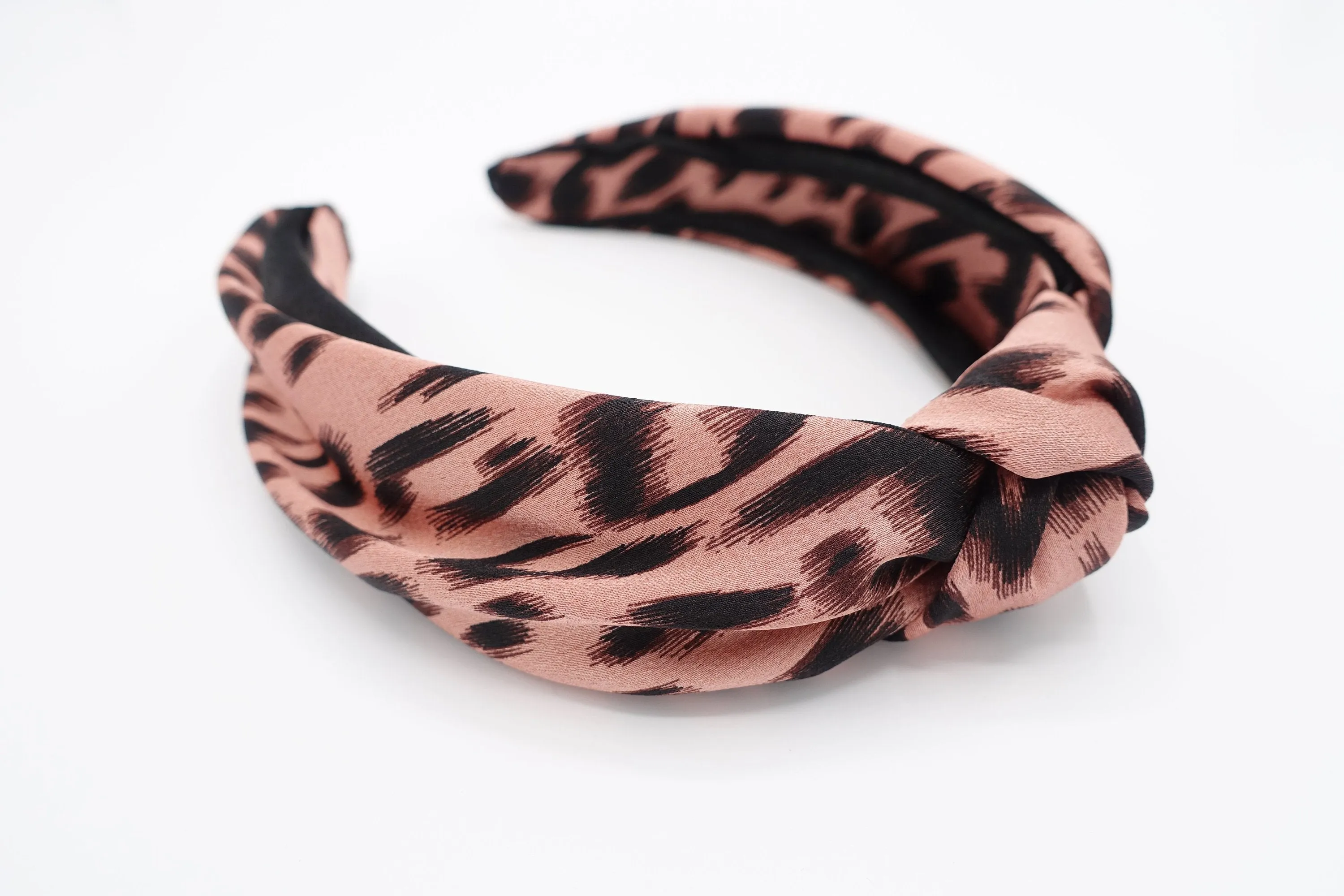 urban leopard print headband knotted hairband satin women hair accessory for women