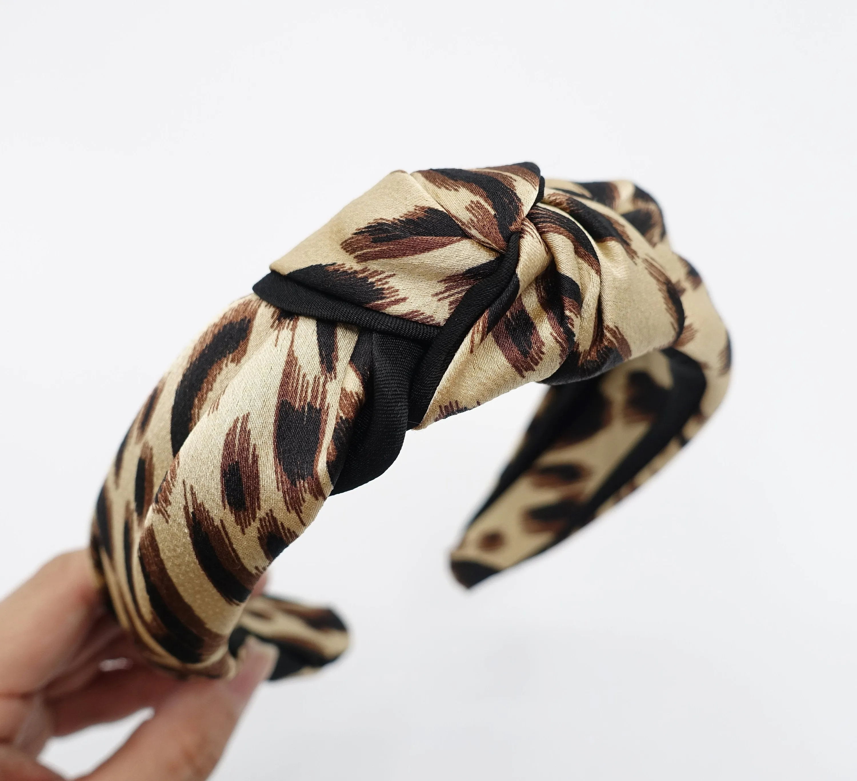 urban leopard print headband knotted hairband satin women hair accessory for women