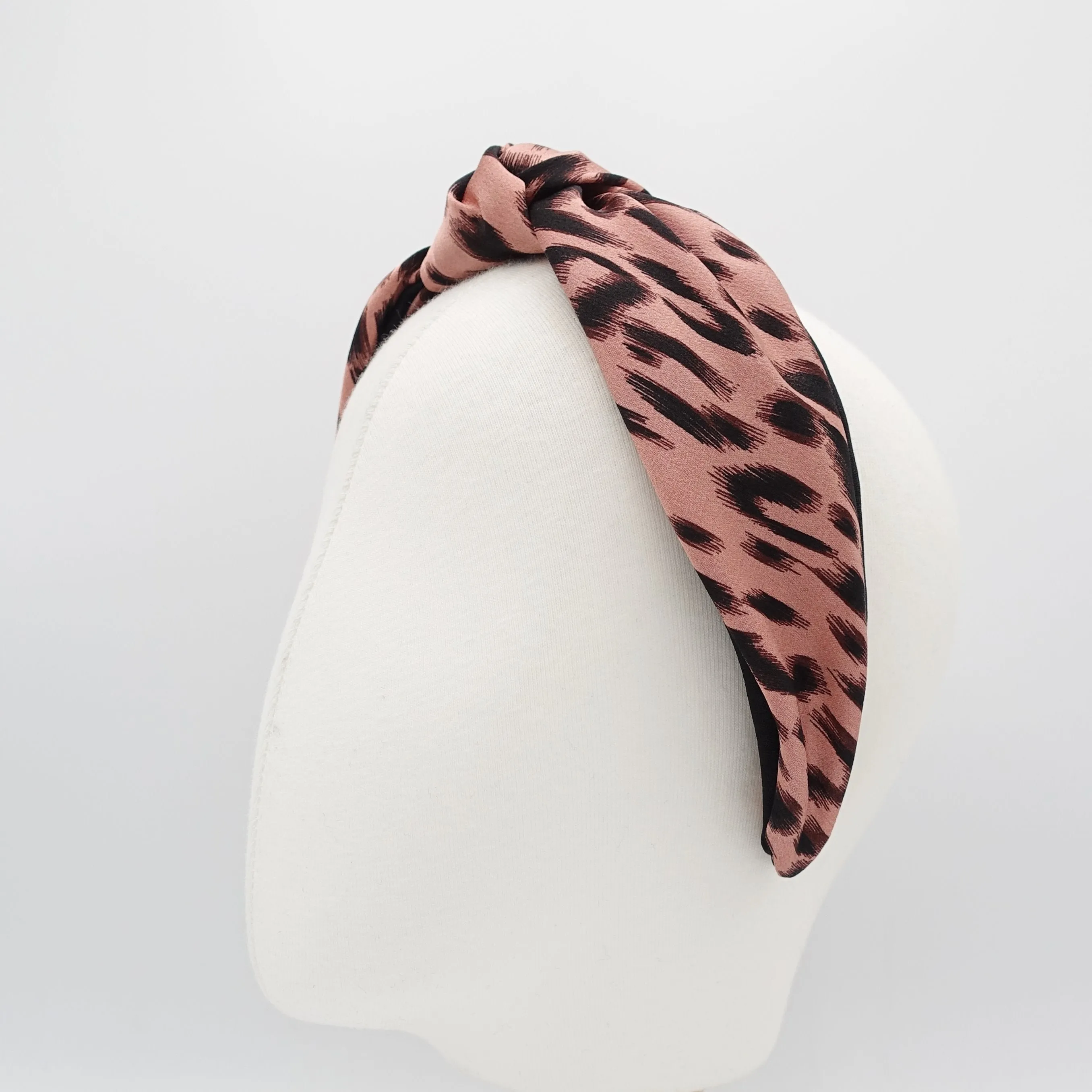 urban leopard print headband knotted hairband satin women hair accessory for women