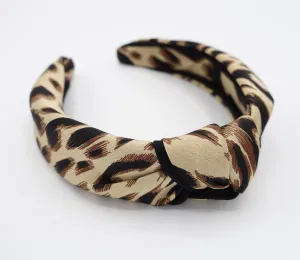 urban leopard print headband knotted hairband satin women hair accessory for women