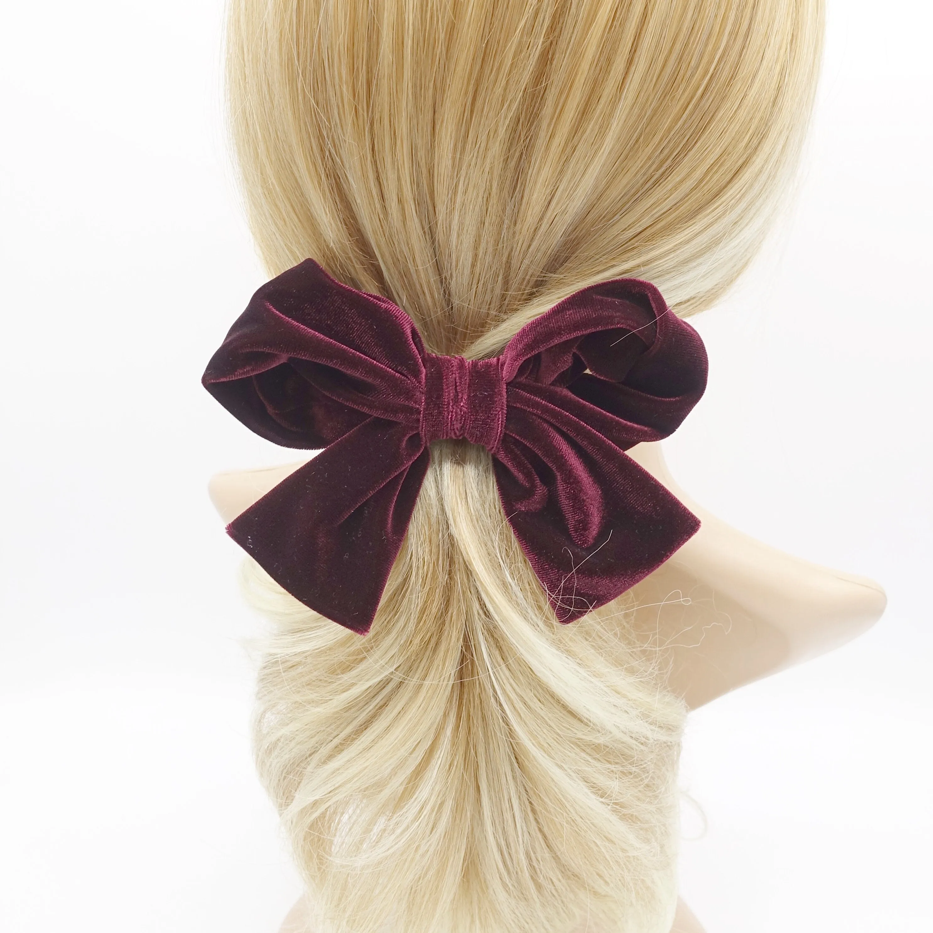 velvet wired bow hair accessory for women