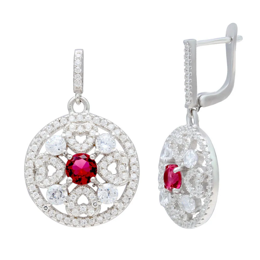 Vibrant Color CZ Earrings For Women IJ15CSSER013