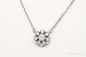 Vintage Cubic Zirconia Sterling Silver Necklace