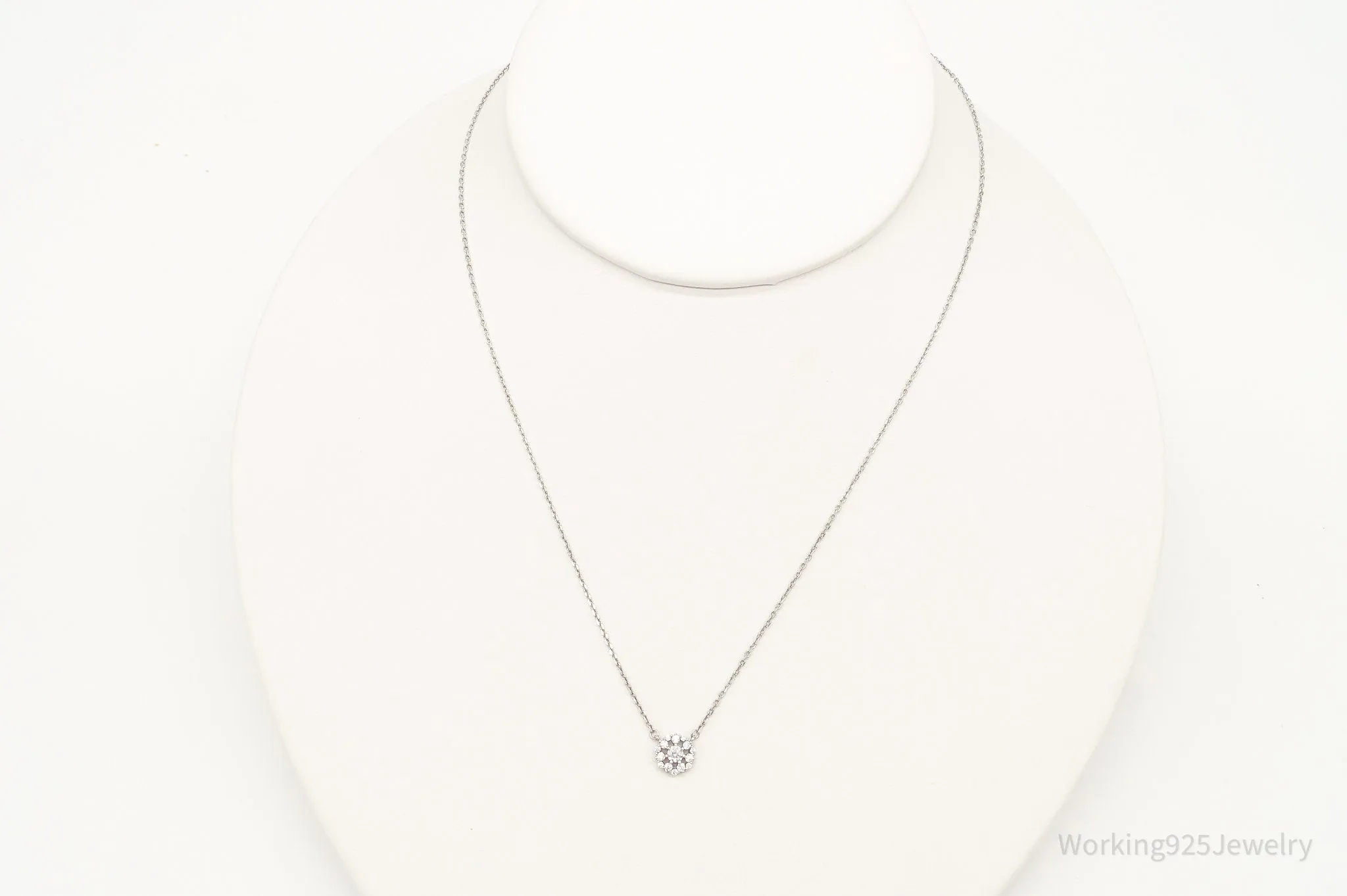 Vintage Cubic Zirconia Sterling Silver Necklace