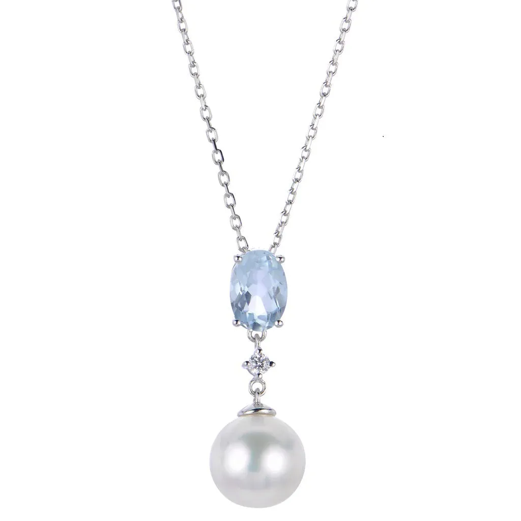 White Gold Pearl Necklace