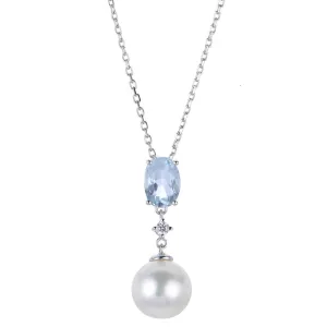 White Gold Pearl Necklace