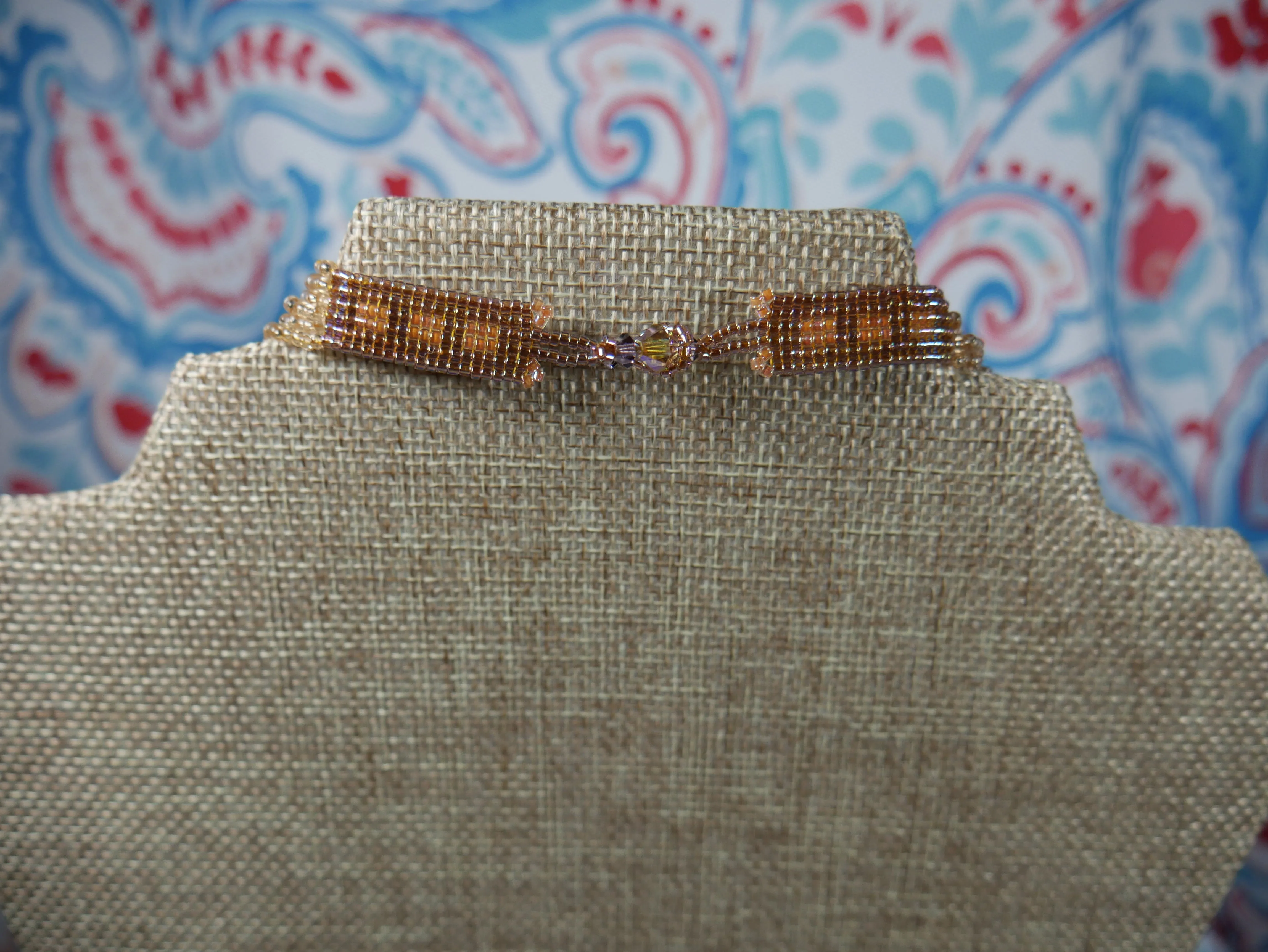 Woven Pink and Purple Fancy Beaded Choker